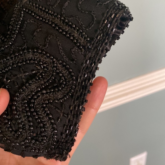 Vintage Talbots silk beaded cropped jacket shoulder pads XL sparkle embroidered - Picture 7 of 9